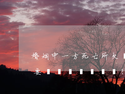 婚姻中一方死亡所欠債務(wù),另一方需要嘗還嗎？